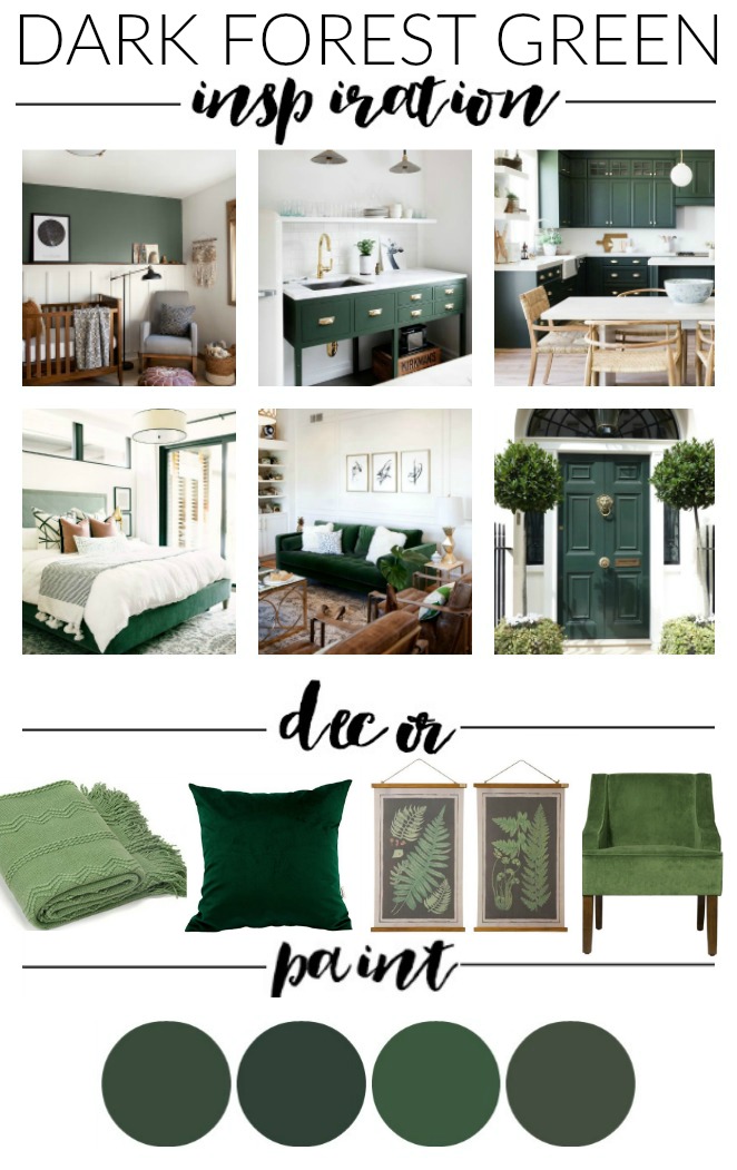 Dark Hunter Green: Paint, Decor and Inspiration  Little House of Four -  Creating a beautiful home, one thrifty project at a time.